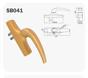 Sherma Side Hung Aluminium Casement Window <span class=keywords><strong>Cremone</strong></span> Handle Lock SB040 Series - Product Image 4