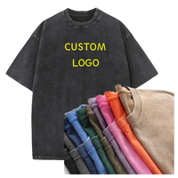 T-shirt vintage délavé à l'acide, t-shirt surdimensionné pour homme, logo personnalisé, 100% coton, impression DTG DTF, t-shirts vierges pour homme