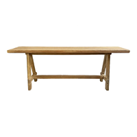 Table console murale en bois d'orme de style rustique antique chinois, reproduction de luxe classique, pieds croisés