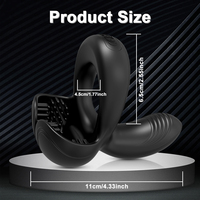 Anneau pénien télécommandé 4-en-1 avec 10 modes de vibration, 100 % étanche, pour stimulation sexuelle adulte et retard de l'éjaculation