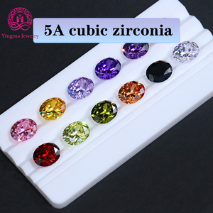 Di alta qualità 5A forma di taglio ovale Cz gemma sciolta 2x3mm-13x18mm bianco/<span class=keywords><strong>nero</strong></span>/rosa/granato all'ingrosso zirconi sintetici - Product Image 1