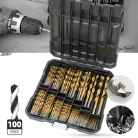 Jeu de 99 forets HSS revêtus de titane de 1,5 à 10 mm, forets hélicoïdaux en acier rapide pour métal, bois et plastique
