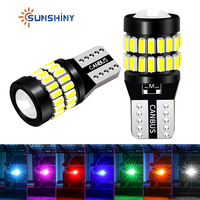 Ampoules LED Sunshiny T10 194 168 W5W sans erreur CANBUS 3014 3030 37SMD pour éclairage intérieur de voiture, plafonnier, carte, plaque d'immatriculation, feux auto