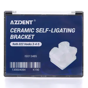 AZDENT Dental Self-ligating keramik bracket SL Clear Roth/MBT 0.022 dengan kait 3,4,5