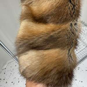 Soprabito con combinazione di colori a righe su misura con <span class=keywords><strong>collo</strong></span> a V cappotti di visone da donna in vera <span class=keywords><strong>pelliccia</strong></span> di visone - Product Image 6