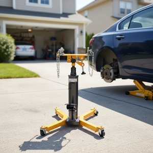 Professional <strong>Hydraulic</strong> Gearbox <strong>Jack</strong> 0.6T 360 Rotating Foot Pedal Double Section Cylinder Steel Construction for <strong>Car</strong> Lifting - Product Image 1