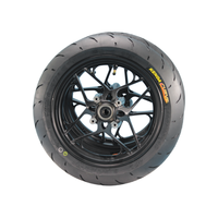 Kit de roues complètes pour supermoto 12 pouces, pneus avant 90/90-12 et arrière 110/70-12, jantes en aluminium, moyeux d'axe de 15 mm, pneus Kenda Curve