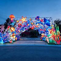 Grandes lanternes d'arche de carnaval de clown avec lumières LED pour décorations de Thanksgiving, Noël, parcs à thème et parcs d'attractions