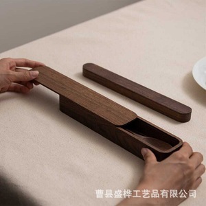 Caja de almacenamiento de cubiertos de madera, rectangular, hecha a mano, para uso doméstico, embalaje general - Product Image 3