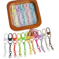 Petit loquet de porte, chaîne à 4 sections, 14 fermoirs mousquetons, émail cuit, accessoire de bricolage pour bijoux et sacs, crochet porte-clés en alliage de zinc