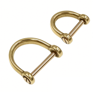 Manilles en D forgées en laiton avec goupille de sécurité, boucle fer à cheval, <span class=keywords><strong>manille</strong></span> en D robuste en laiton massif - Product Image 6