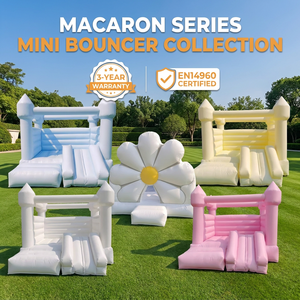 Château Gonflable Commercial en PVC Blanc pour Adultes Enfants Mariages, Kit de Réparation Inclus, avec Toboggan - Product Image 1