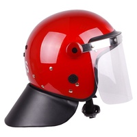 Casque de protection intégral rouge avec visière en polycarbonate pour patrouilles de sécurité et opérations discrètes