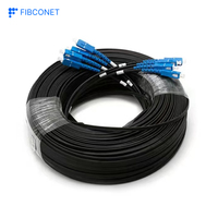 FTTH SC APC/UPC PVC LSZH PE, kabel Patch kabel Drop serat optik perlindungan UV luar ruangan 5.0*2.0mm warna kuning/putih