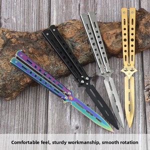 Navaja Plegable de Acero Inoxidable de Alta Calidad, Navaja EDC para Exteriores, Herramienta de Práctica de CSGO Valorant, <span class=keywords><strong>Balisong</strong></span> <span class=keywords><strong>Trainer</strong></span> - Product Image 3