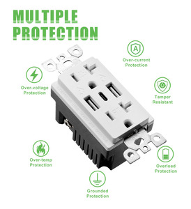 Tomacorrientes USB Barep, Tomacorrientes Eléctricos USB de 30 W, Cargador de Pared Resistente a Manipulaciones - Product Image 6