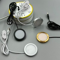 Lampe LED Ronde USB Sunssy, Ultra-Fine en Alliage d'Aluminium, Blanc Chaud, Tactile, Câble 5V, Modèle Imprimé en 3D