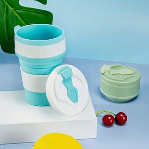 Camping Hiking Drinks Water Silicone Folding Bottle <b>Reusable</b> Collapsible Travel Cup - Product Image 1