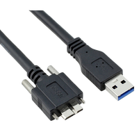 MV-ACU3-MBMs-AM-ST-*m USB 3.0 Micro B dengan Sekrup ke Kabel USB 3.0 Tipe-A untuk Kamera Industri