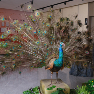 Fabrieksgemaakte op ware grootte animatronische pauw met verenbeweging voor dierentuinen, museum, avonturenpark, kinderdagverblijf, winkelcentrum en luchthaven - Product Image 1