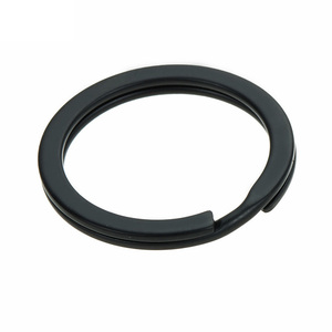 Portachiavi all'ingrosso 30mm nero alla rinfusa Modulare piatto portachiavi in metallo accessori - Product Image 3