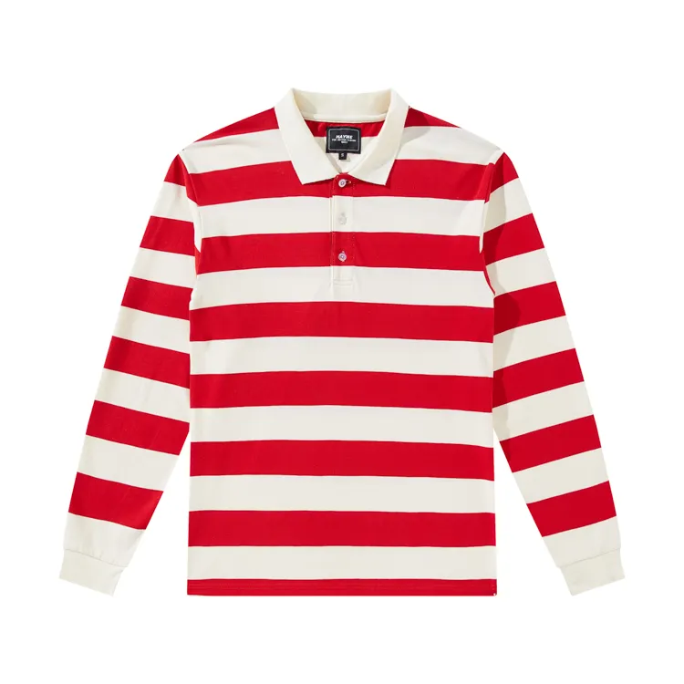 School Uniform Polo Shirt Premium Striped Long Sleeve T shirt Vintages Men Striped Custom Polo T shirts