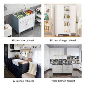 Armoires de cuisine modernes SANTOPOVA pour appartement, avec construction en contreplaqué, crédence, accessoires d'évier, garantie à vie - Product Image 3