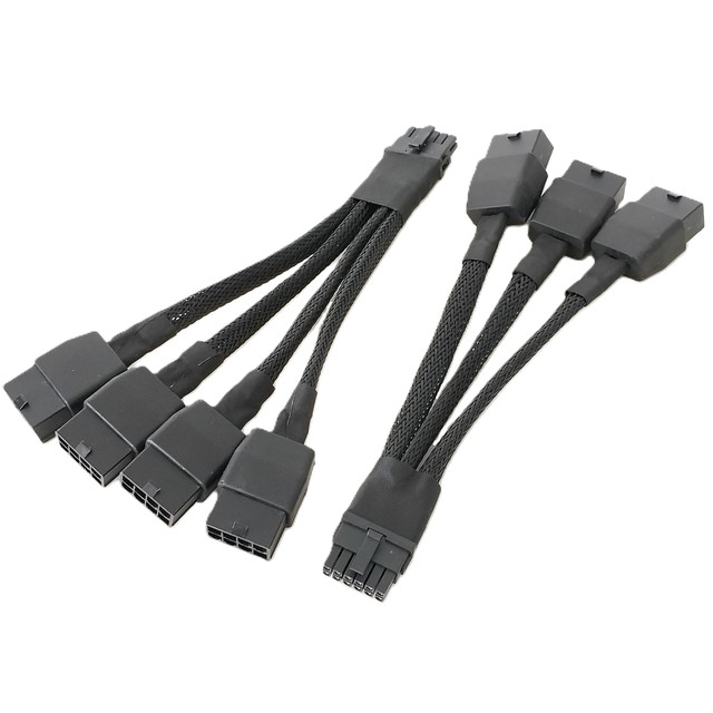 Rtx4090 Rtx4080 Graphics Card 12vhpwr 16p(12+4) to 3x8pin 4x8pin 180 Degree PCI-E GPU Power Adapter Cable