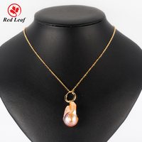 Ensemble de bijoux Redleaf, best-seller, perles d'eau douce naturelles, boucles d'oreilles en argent 925, couleur rose, perles baroques irrégulières, pendentif, collier