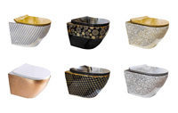 Lavabo d'art en céramique au-dessus du comptoir évier de salle de bain articles sanitaires pas cher prix toilette luxe suspendu toilette pour salle de bain moderne