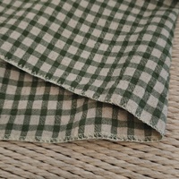 En stock, tissu en lin teint en fil, lin écologique, tissu en lin et coton à carreaux graphiques pour vêtements d'été