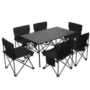 Kamp masası yumurta rulo masa alüminyum kamp piknik açık katlanır masa ve sandalye seti
