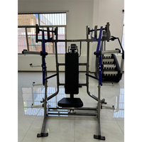 Presse à pectoraux et équipement d'entraînement de force à mouvement partagé pour dos, épaules et bras, réglable, à charge par disques, pour salle de sport à domicile