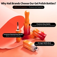 Logo personnalisé Nouveau Design 10ml Carré Liquide Forme Débit Vernis À Ongles Bouteille En Verre avec Bouchon et Brosse Plate pour Vernis À Ongles Gel UV
