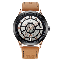 Montre-bracelet pour homme NS Never Stop N950, décontractée, sportive, bracelet en cuir, quartz, luxe, mode, résistante à l'eau 30M