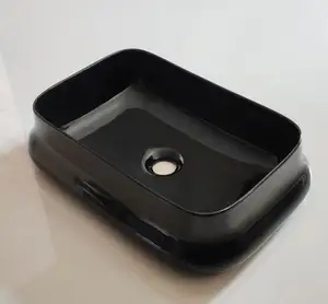 独特的黑色釉面深商用瓷器洗手池设计