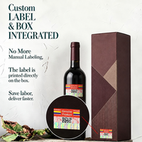 Coffret cadeau et étiquette pour vin en carton kraft écologique, ensemble d'emballage personnalisé, boîte à vin rouge recyclable avec sceau anti-contrefaçon holographique, marque OEM