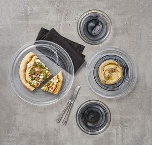Ensemble de vaisselle élégant et exquis pour la maison et les restaurants, assiettes en verre alabastro noir et blanc - Product Image 3