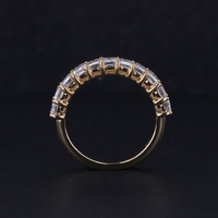 Anillo de Eternidad con Diamantes Sueltos de Corte Esmeralda de 2.5*4mm, 10k, 14k, 18k, Diamantes Cultivados en Laboratorio, Oro, Anillo de Compromiso y Boda