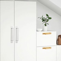 Tirador vertical de aleación de aluminio negro de venta directa de fábrica, mango largo para cajones, armarios de dormitorio, puertas de gabinetes y uso en herrajes de muebles.