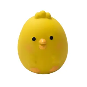 Brinquedo de brincar com som de cachorro de látex com desenho de gato, frango amarelo, brinquedo resistente a mordidas, brinquedo para cachorro chato