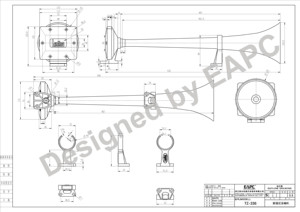Bocina de Aire para Camión Europeo Tipo Hadley OE 336 de 2 Cornetas, Sonido Fuerte para Tren o Autobús, de Metal Cromado o Negro, para GJZ241 - Product Image 3