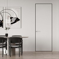 Porte intérieure moderniste en bois massif Design dissimulé Normes de qualité supérieures pour l'installation de quincaillerie de salon de chambre à coucher prête