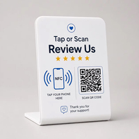 Support de table étanche en PVC pour carte NFC 13,56 MHz en bois, plaque acrylique de haute qualité pour paiement en gros pour restaurant