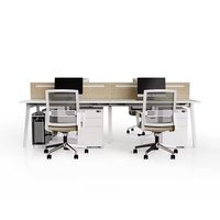 Espace ouvert moderne Coworking bureau modulaire poste de travail 2-4 places personnel bureau mobilier Coworking poste de travail bureaux