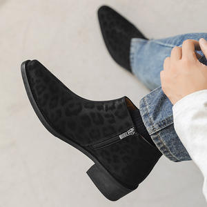 <span class=keywords><strong>Botas</strong></span> <span class=keywords><strong>Italianas</strong></span> Negras Personalizadas al por Mayor para Hombre, <span class=keywords><strong>Botas</strong></span> de Tobillo con Estampado de Leopardo en Punta, <span class=keywords><strong>Botas</strong></span> Formales de Vestir para Hombre de Negocios para Otoño - Product Image 2