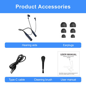 เครื่องช่วยฟังแบบคล้องคอแบบชาร์จได้ ไม่มีเสียงรบกวน 16 ช่องสัญญาณ DSP แอมพลิฟายเออร์ตัดเสียงรบกวน สตรีมเพลง เสียงคมชัดเป็นพิเศษสำหรับ - Product Image 2