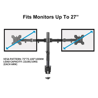 Bras de moniteur Yuanfan Suptek, support de moniteur, support de bureau, réglable en hauteur, double bras de montage en acier classique pour ordinateur, 2 écrans