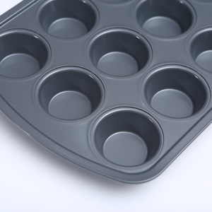 Non Stick Muffin Pan 12 Cup Carbon Steel Rectangle Baking <b>Mold</b> For Home Use - Product Image 4