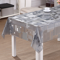 Nappe de table en PVC translucide botanique argenté RNPT, imperméable et résistante à l'huile, pour table à manger